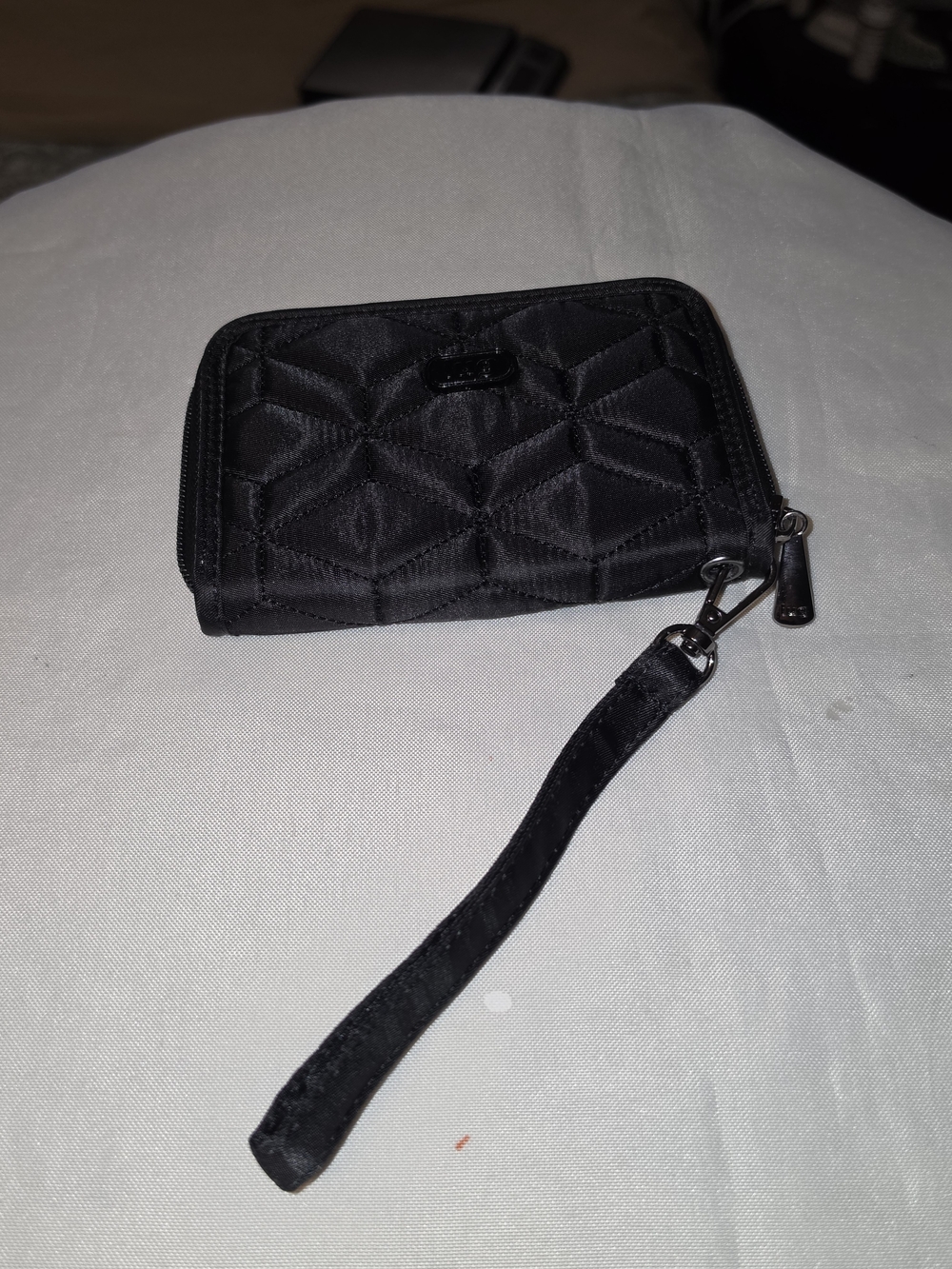 lug Black Quilted Wristlet Clutch